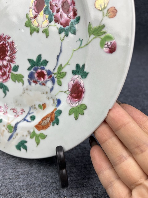 古玩陶瓷粉彩花卉紋盤拍賣，當前價格1888元