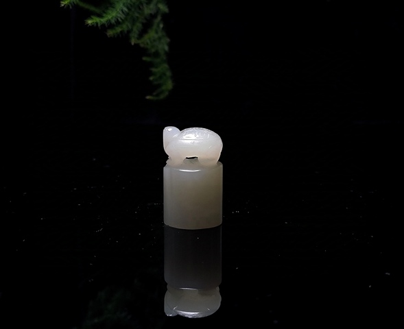 古玩玉器（一口價放漏）和田玉雕“龜鈕印章”拍賣，當前價格2600元