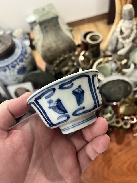 古玩陶瓷清末青花杯拍賣，當前價格399元