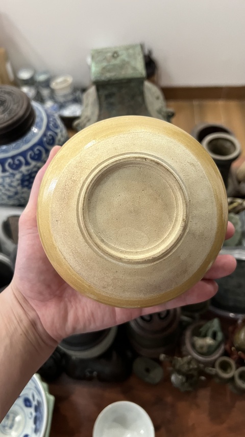 古玩陶瓷清代黃釉香爐拍賣,當前價格299元