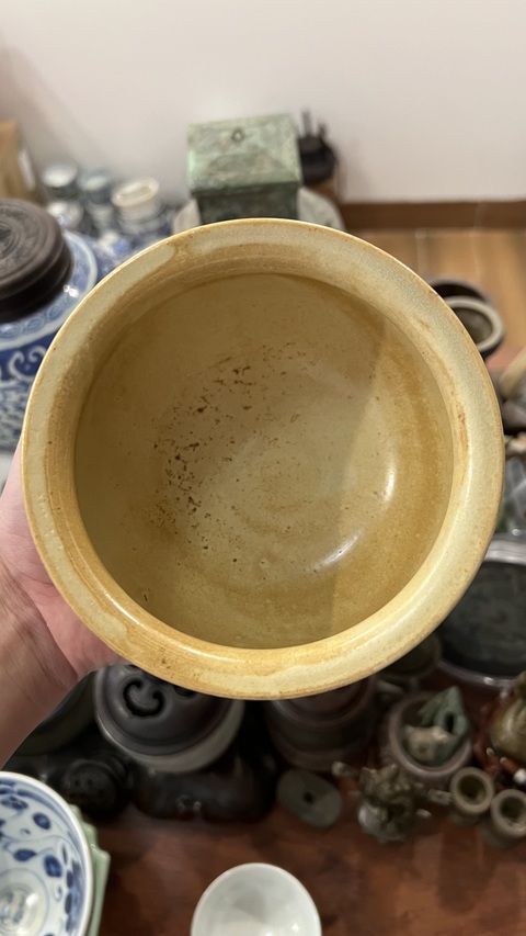 古玩陶瓷清代黃釉香爐拍賣,當前價格299元
