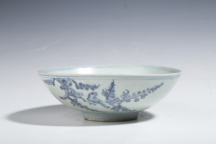 古玩陶瓷明晚期·青花喜上眉梢紋碗拍賣,當前價格188元