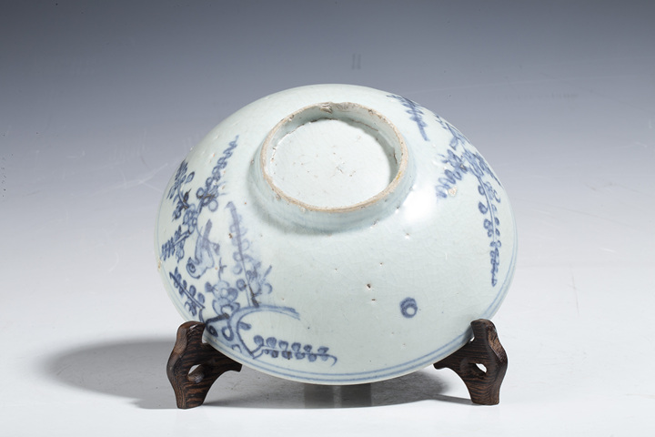 古玩陶瓷明晚期·青花喜上眉梢紋碗拍賣,當前價格188元