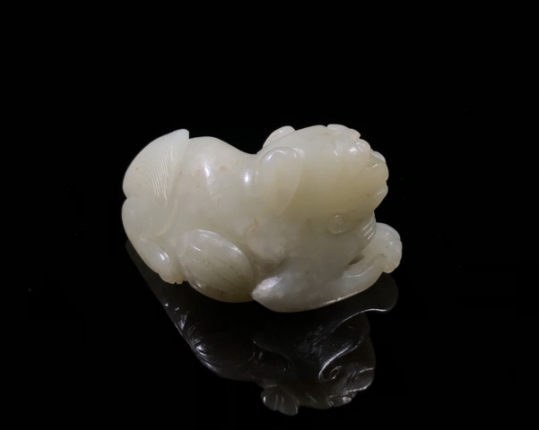古玩玉器明代和田玉雕“瑞獸”拍賣，當(dāng)前價格33000元