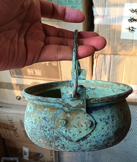 古玩銅器銅吊鍋真品鑒賞圖