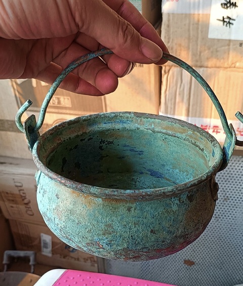 古玩銅器銅吊鍋真品鑒賞圖