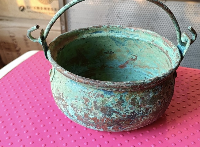 古玩銅器銅吊鍋真品鑒賞圖
