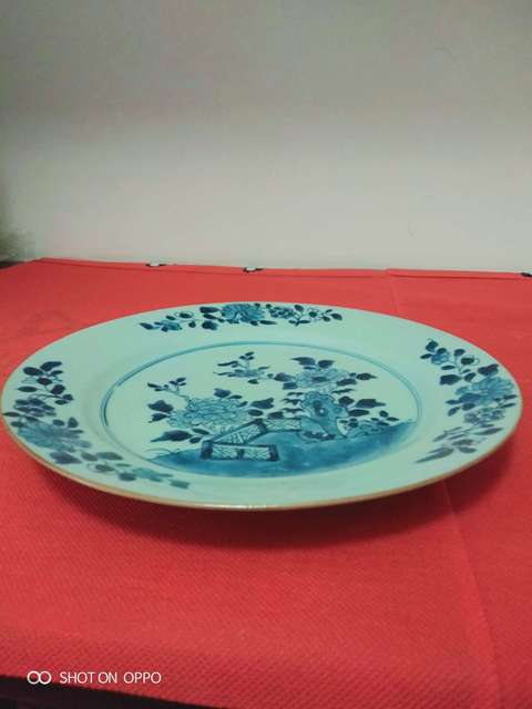 古玩陶瓷青花花卉紋盤拍賣,當(dāng)前價(jià)格1890元