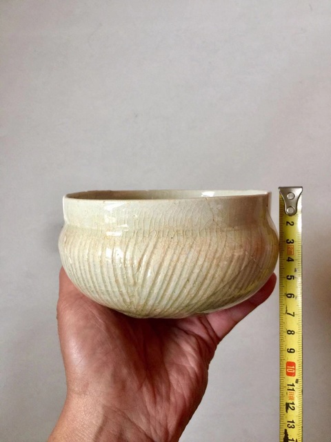 古玩陶瓷湖田窯影青釉條紋直口缽拍賣，當前價格3888元