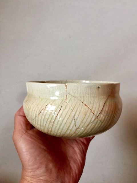 古玩陶瓷湖田窯影青釉條紋直口缽拍賣，當前價格3888元