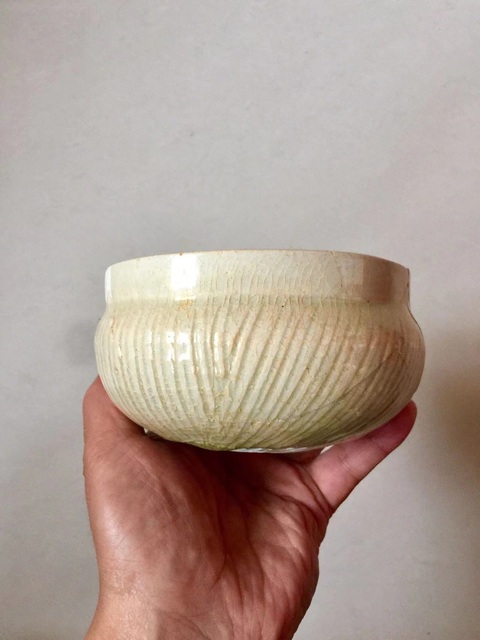 古玩陶瓷湖田窯影青釉條紋直口缽拍賣，當前價格3888元