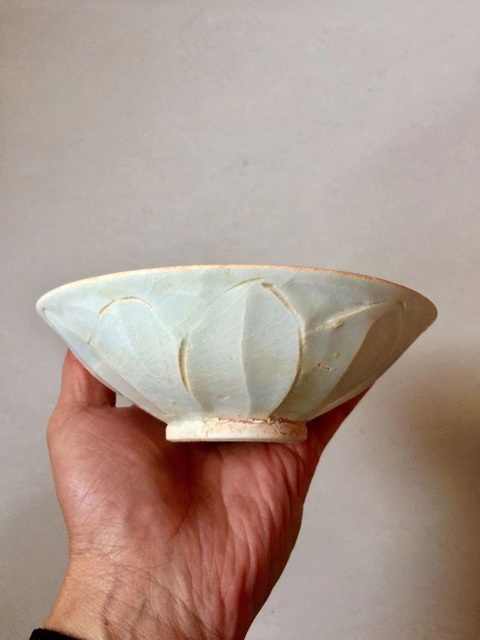 古玩陶瓷湖田窯仰蓮紋茶盞拍賣,當前價格2688元