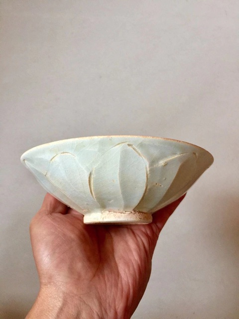 古玩陶瓷湖田窯仰蓮紋茶盞拍賣,當前價格2688元