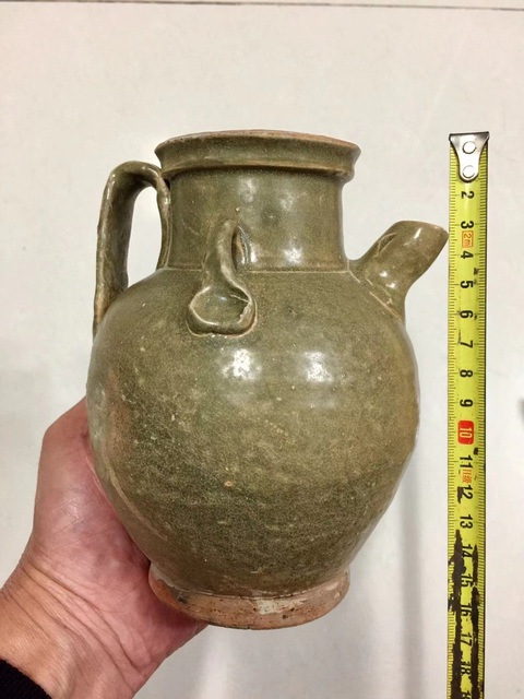 古玩陶瓷宣州窯青釉執壺拍賣,當前價格3888元