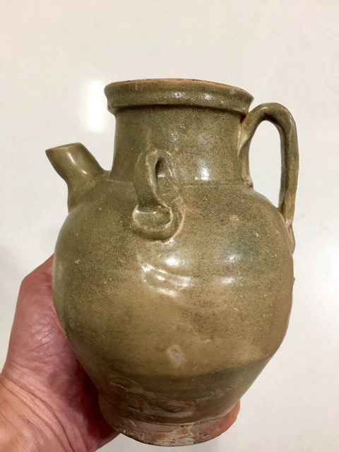 古玩陶瓷宣州窯青釉執壺拍賣,當前價格3888元