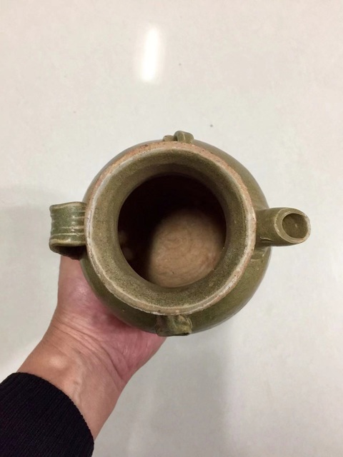 古玩陶瓷宣州窯青釉執壺拍賣,當前價格3888元