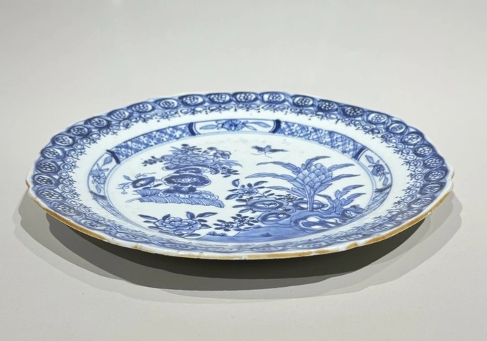 古玩陶瓷清雍正花卉紋青花盤拍賣,當前價格999元