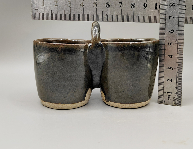 古玩陶瓷清代窯變黑釉雙聯罐拍賣，當前價格260元