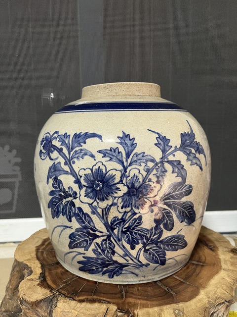 古玩陶瓷花鳥紋青花罐拍賣,當前價格588元