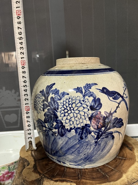 古玩陶瓷花鳥紋青花罐拍賣,當前價格588元