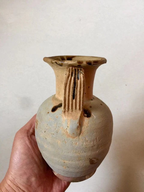 古玩陶瓷宣州窯褐彩斑紋執壺拍賣,當前價格2600元