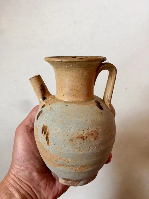 古玩陶瓷宣州窯褐彩斑紋執壺拍賣,當前價格2600元