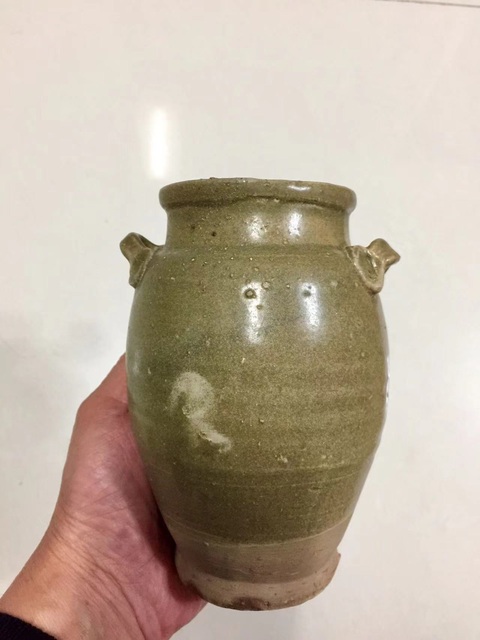 古玩陶瓷五代十國(guó)宣州窯雙耳唇口瓶拍賣,當(dāng)前價(jià)格2510元