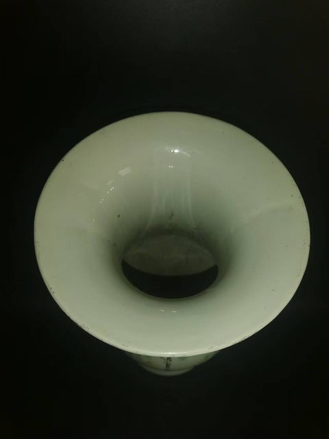 古玩陶瓷粉彩花鳥詩文花觚拍賣，當前價格9988元