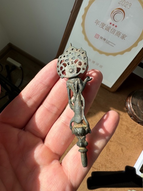 古玩銅器隋代插佛真品鑒賞圖
