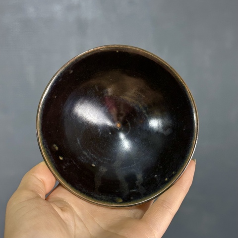 古玩陶瓷磁州窯黑釉茶盞拍賣，當(dāng)前價(jià)格5800元