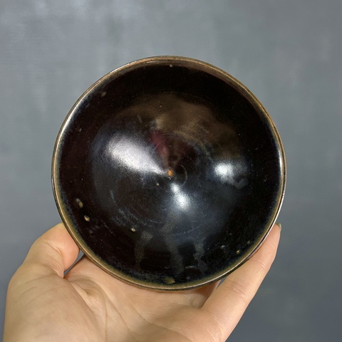 古玩陶瓷磁州窯黑釉茶盞拍賣，當(dāng)前價(jià)格5800元