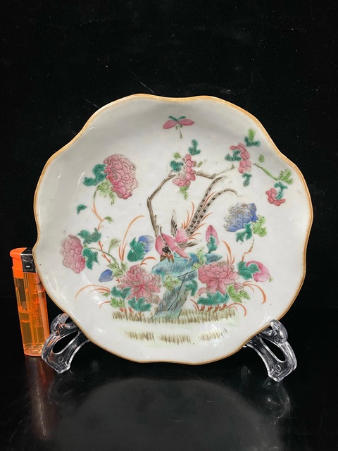 古玩陶瓷清·同治花鳥紋粉彩貢盤拍賣，當(dāng)前價(jià)格2500元