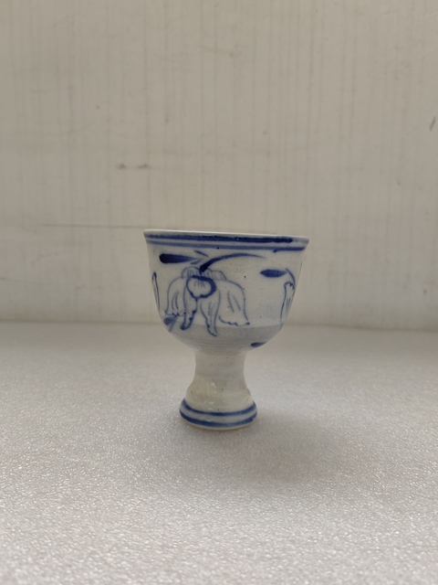 古玩陶瓷青花花卉紋高足杯拍賣,當前價格480元
