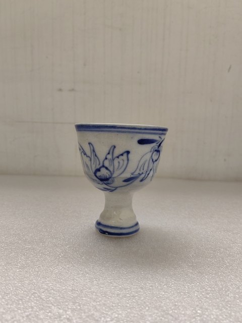 古玩陶瓷青花花卉紋高足杯拍賣,當前價格480元