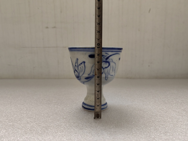 古玩陶瓷青花花卉紋高足杯拍賣,當前價格480元