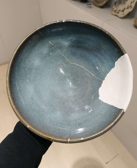 古玩陶瓷鈞窯天藍釉大碗拍賣,當前價格3200元