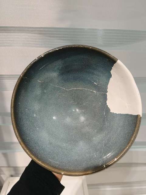 古玩陶瓷鈞窯天藍釉大碗拍賣,當前價格3200元