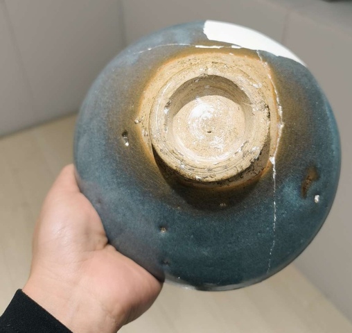 古玩陶瓷鈞窯天藍釉大碗拍賣,當前價格3200元