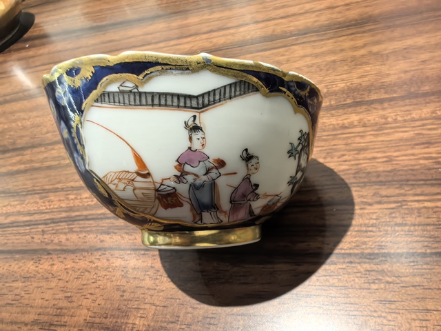 古玩陶瓷青花開光廣彩人物紋杯拍賣,當前價格1700元