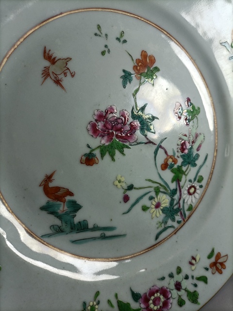 古玩陶瓷雍乾粉彩花鳥(niǎo)紋折沿盤(pán)拍賣(mài),當(dāng)前價(jià)格1088元