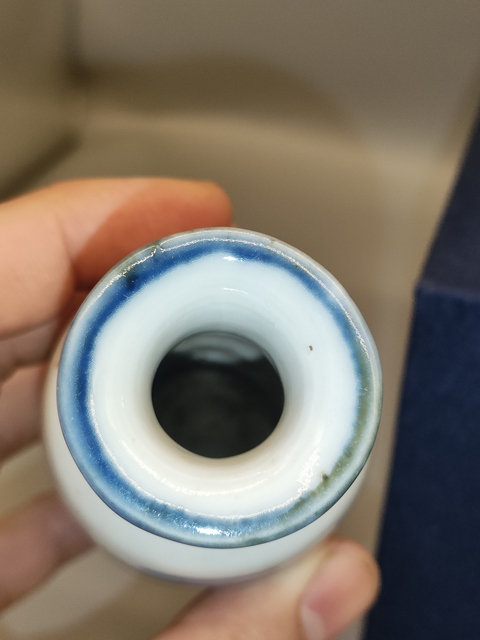 古玩陶瓷清嘉道,青花花卉紋柳葉瓶拍賣,當前價格860元