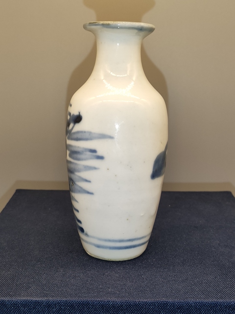 古玩陶瓷清嘉道,青花花卉紋柳葉瓶拍賣,當前價格860元