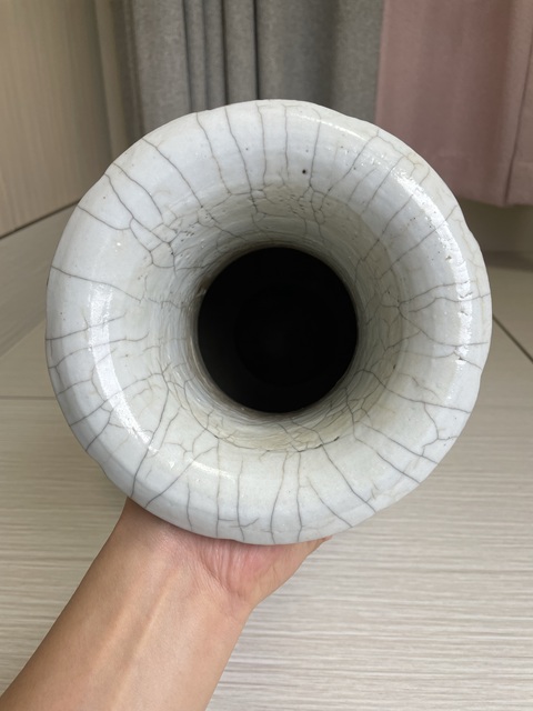 古玩陶瓷清嘉道 什錦釉青花牡丹錦雞圖雙耳大瓶拍賣，當前價格8900元