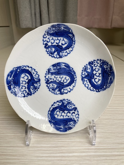 古玩陶瓷清道光 二級(jí)官青花團(tuán)龍紋盤(pán)拍賣(mài)，當(dāng)前價(jià)格2200元