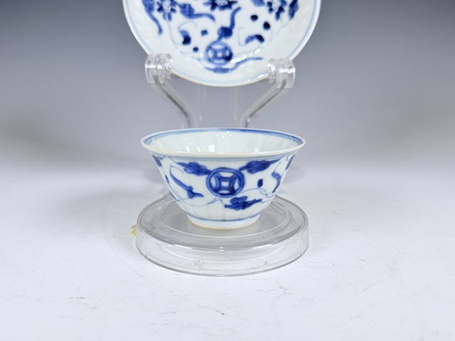 古玩陶瓷清康熙·青花金錢紋杯碟一套拍賣,當(dāng)前價(jià)格3900元