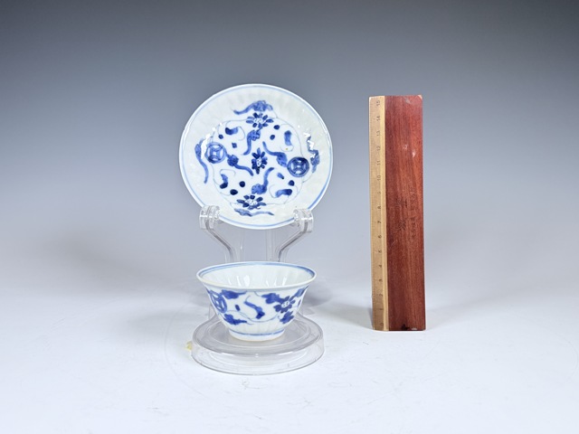 古玩陶瓷清康熙·青花金錢紋杯碟一套拍賣,當(dāng)前價(jià)格3900元