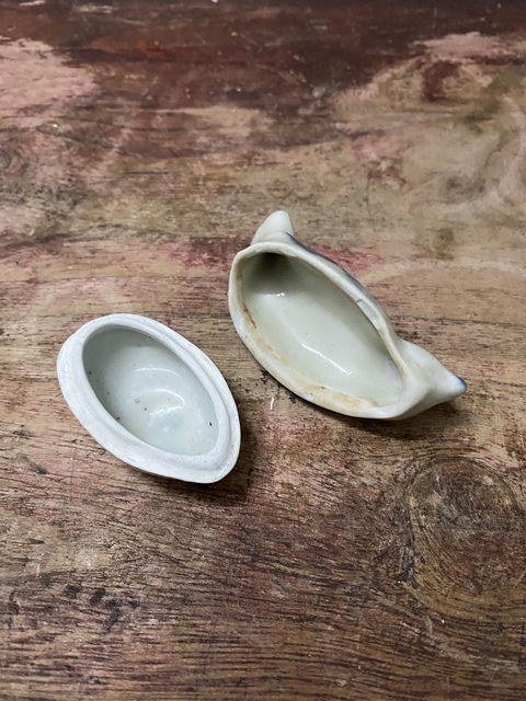 古玩陶瓷晚明?青花仿生瓷蓋盒拍賣，當(dāng)前價格2000元