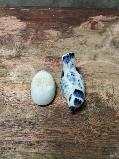 古玩陶瓷晚明?青花仿生瓷蓋盒拍賣，當(dāng)前價格2000元