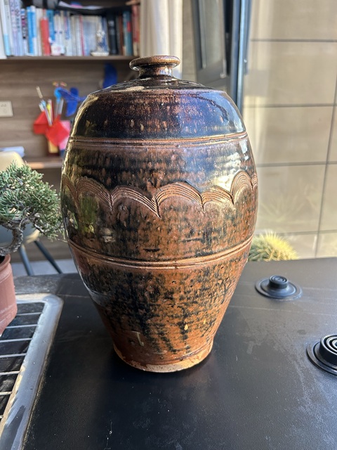 古玩陶瓷明代·刻水波紋梅瓶拍賣，當前價格4500元