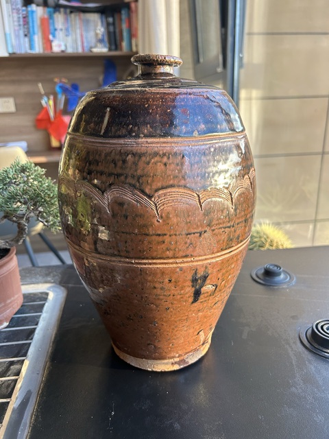 古玩陶瓷明代·刻水波紋梅瓶拍賣，當前價格4500元